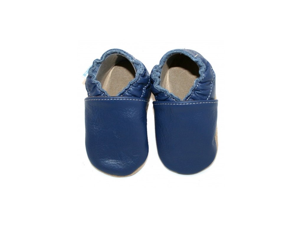 baBice Barefoot Capáčky kožené tmavě modré - Smart Barefoot