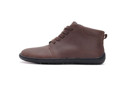 barefoot kotnikove zateplene unisex stitch walk hnede