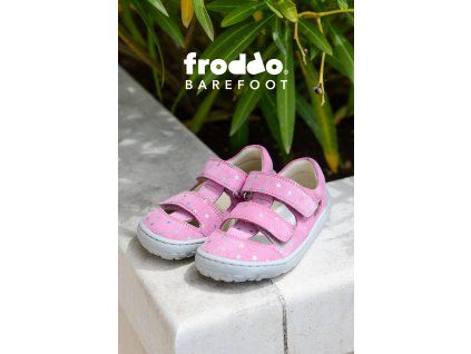 froddo barefoot sandaly pink stars