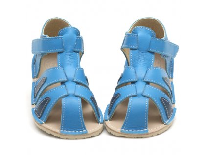 detske barefoot sandalky zeazoo goby light blue with blue