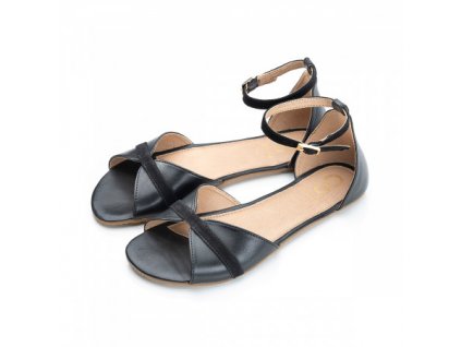 barefoot sandaly shapen petal black