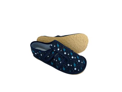 detske barefoot prezuvky ktr bare tmave modre vesmir