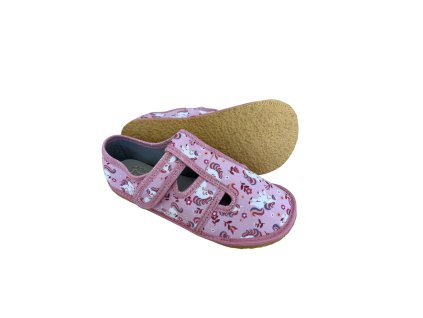 detske barefoot prezuvky ktr bare ruzove jednorozci