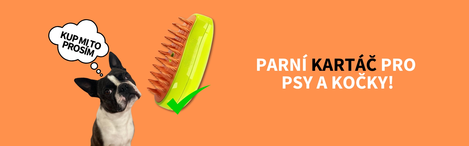 Parní kartáč pro kočky a psy