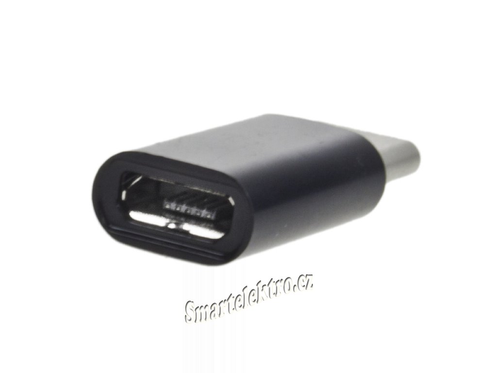 Adaptér type-c / microUSB (OTG) pro nabíječky a datové kabely, černý