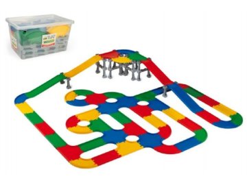 Kid Cars mosty a silnice 14,2m v plastovém boxu 12m+ Wader 59x35x39cm