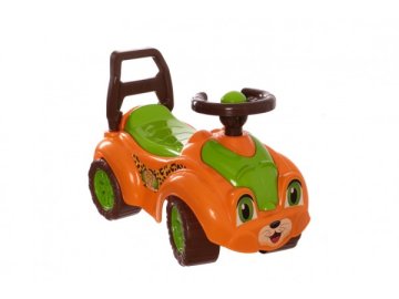 Odrážedlo auto plast oranžovo-zelené 29x36x62cm v sáčku od 12 do 35 měsíců
