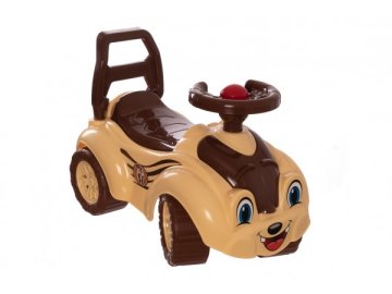 Odrážedlo auto plast hnědé 29x36x62cm v sáčku od 12 do 35 měsíců