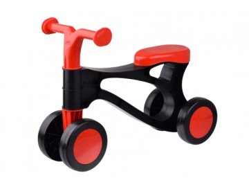 Odrážedlo Rolocykl černo-červený plast výška sedadla 26cm 18m-36m