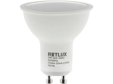 RLL 254 GU10 žárovka 6W WW RETLUX