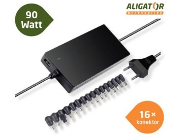 univerzalni adapter k notebooku 90w s usb vystupem a 16 vymennymi konektory ultra tenky 1