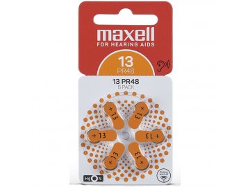 AZ13/PR48 ZINK AIR 6PK MAXELL