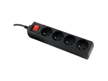 Přepěťová ochrana 4zásuvky 1.8m Black WE