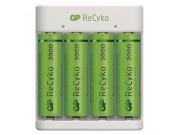 Nabíječka baterií GP Eco E411 + 4× AA ReCyko 2000