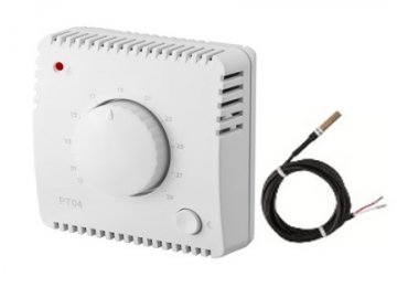 elektrobock termostat elektronicky prostorovy pt04 ei s automatickym nocnim utlumem a externim podlahovym cidlem