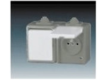 Instalační KOMBI spínač + zásuvka 3932-20062S IP44