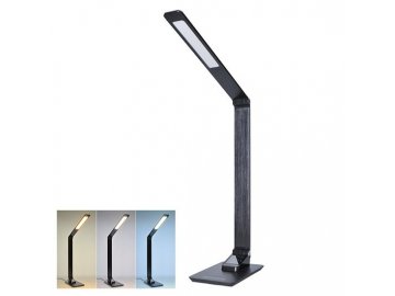 Solight LED stolní lampička stmívatelná, 8W, display, změna chromatičnosti, hliník, černá - WO59-B  + Zdarma 4 ks alk.baterií