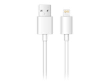 Datový a nabíjecí kabel A-MAX USB/Lightning 1,2m, bílý