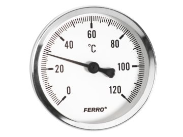 NOVASERVIS Teploměr 63mm 1/2" AXIALNÍ 0-120C - T63120A