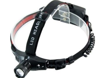 Solight WH18 čelová LED svítilna, 3W Cree LED, černočervená, 3čelová LED svítilna, 3W Cree LED, černočervená, 3 x AAA