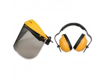 Helma s odnímatelným štítem + chrániče sluchu TO-74462