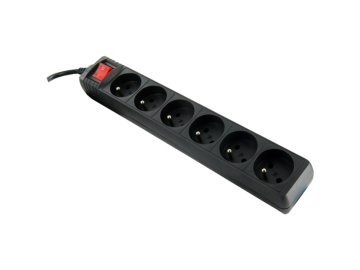 Přepěťová ochrana 5 zásuvek 1,8m Black WE