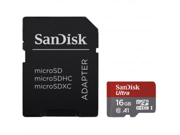 SanDisk Ultra microSDHC 16 GB 98 MB/s A1 Class 10 UHS-I, Android, Adaptér (173446)