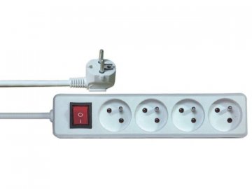 prodluzovaci privod s vypinacem 4z 1 5m 3 x 1mm2 bily pp30