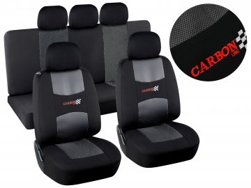 Potahy sedadel sada 9ks CARBON DARK černé AIRBAG 31689