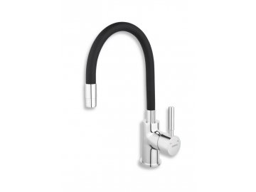 Novaservis Dřezová stojánková baterie s elastickým ramenem, černá-chrom 70710,0C