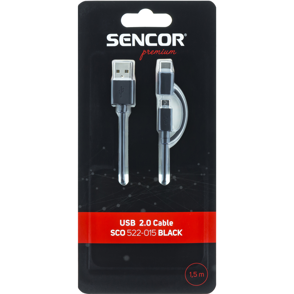 Sencor SCO 522-015 BK USB A/M-Micro B/C