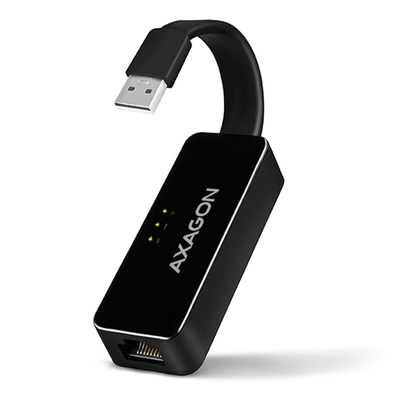 Redukce Axagon ADE-XR, USB 2.0/RJ45 - černá