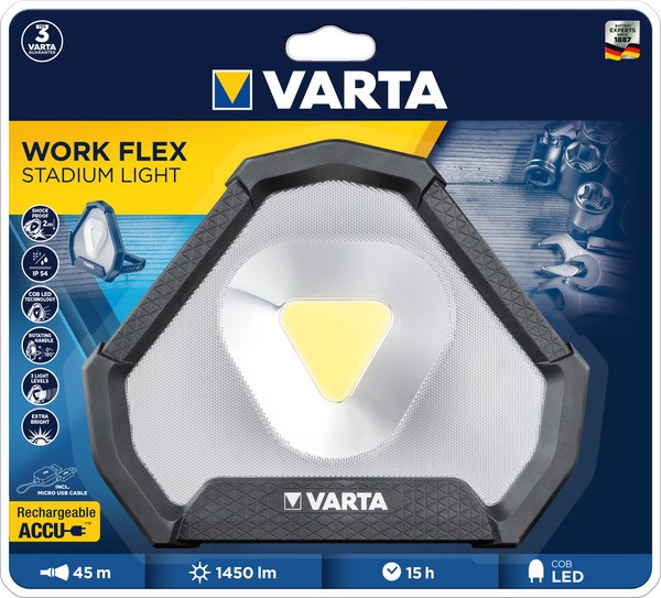 Svítilna VARTA 18647 LED nabíjecí, WORK FLEX STADIUM LIGHT