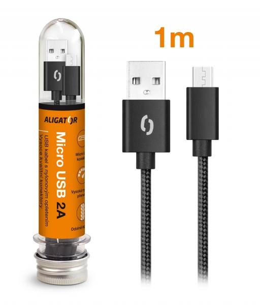 Aligator TUBA 2A datový kabel micro USB Barva: černá