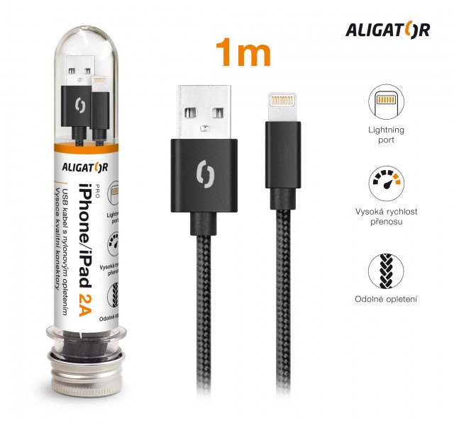 Aligator TUBA 2A datový kabel Lighting Barva: černá