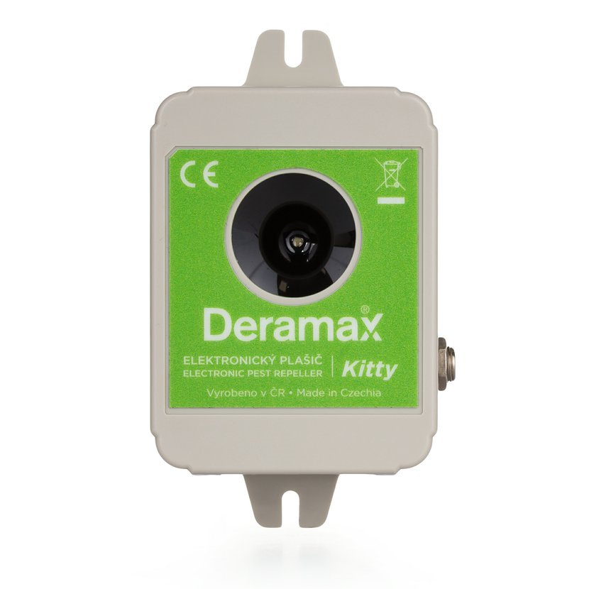 Deramax®-Kitty - Ultrazvukový plašič (odpuzovač) koček, psů 4710220 + ZDARMA Adaptér Deramax CN01 12V v hodnotě 159 Kč