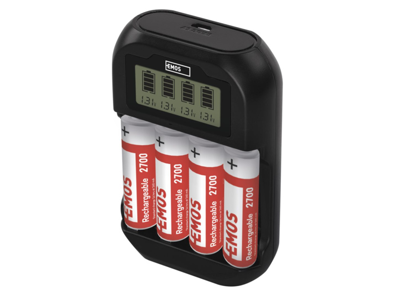 Nabíječka baterií EMOS BCN-41D + 4AA 2700 N9331
