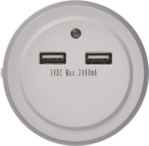 EMOS LED noční světlo P3313 do zásuvky s 2× USB