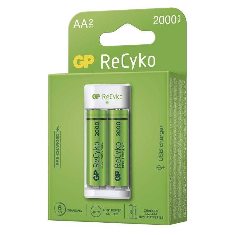 EMOS Nabíječka baterií GP Eco E211 + 2× AA ReCyko 2000 B51214