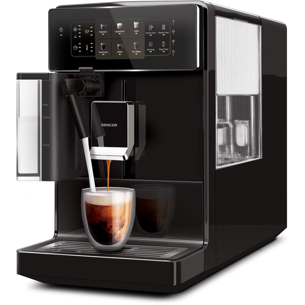 SES 9300BK Automatické Espresso SENCOR + ZDARMA káva DeLonghi 1 kg v hodnotě 329 Kč