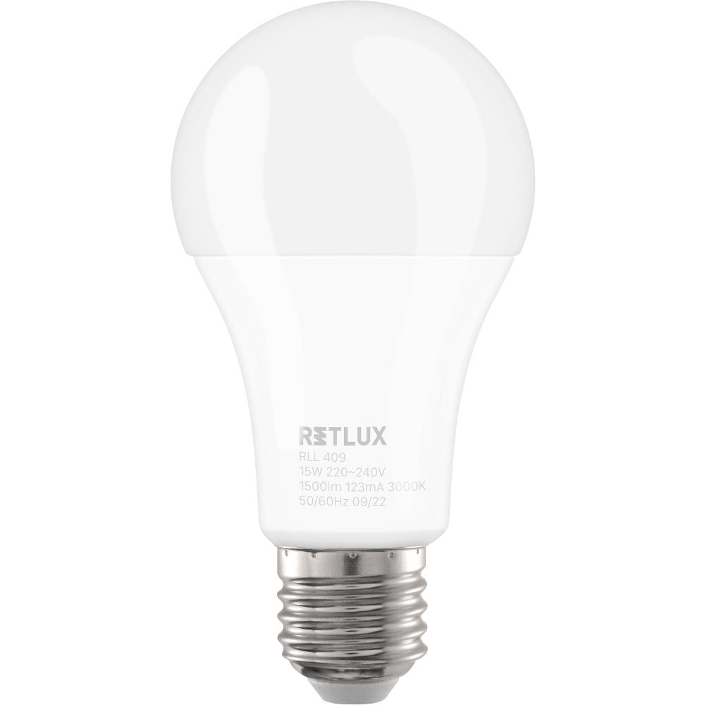 RLL 409 A65 E27 bulb 15W WW RETLUX LED žárovka Classic