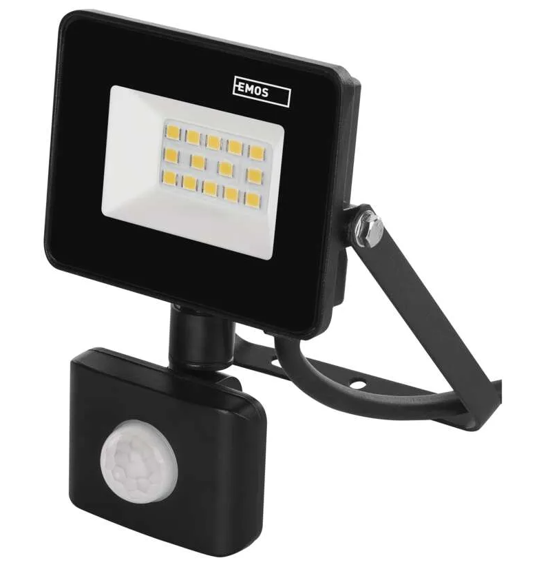 LED reflektor SIMPO s pohybovým čidlem, 10,5W, černý, neutrální bílá ZS2312