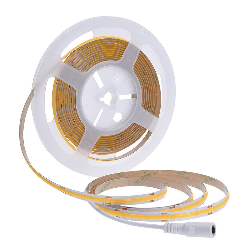 Solight LED COB pásek, sada s adaptérem, vypínač, 5m, 8W/m, 800lm/m, teplá bílá - WM59-WW