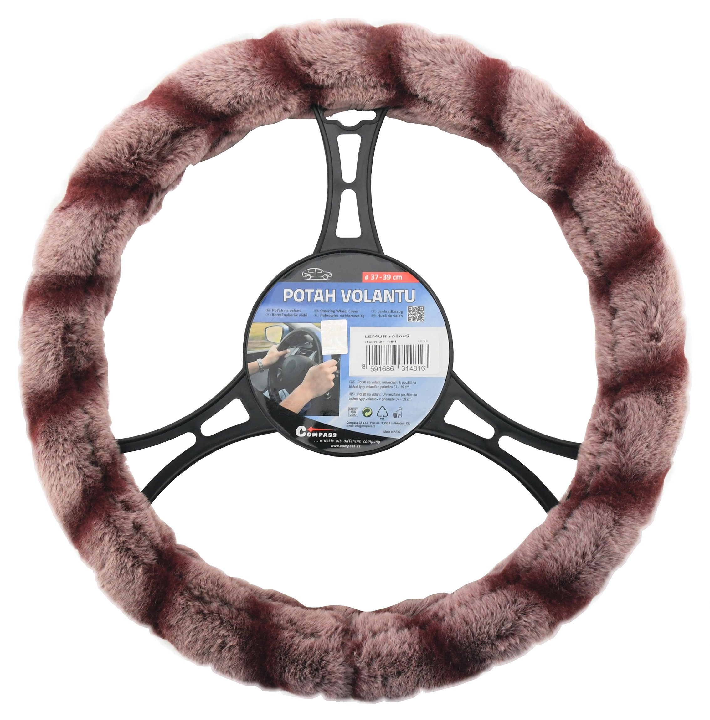 COMPASS Potah volantu LEMUR růžový