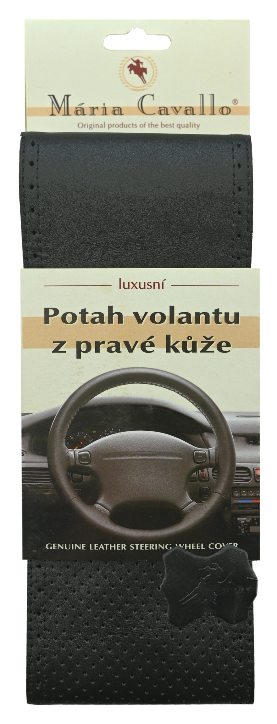 Maria Cavallo Potah volantu omotávací z pravé kůže A černý PERFO amMC055