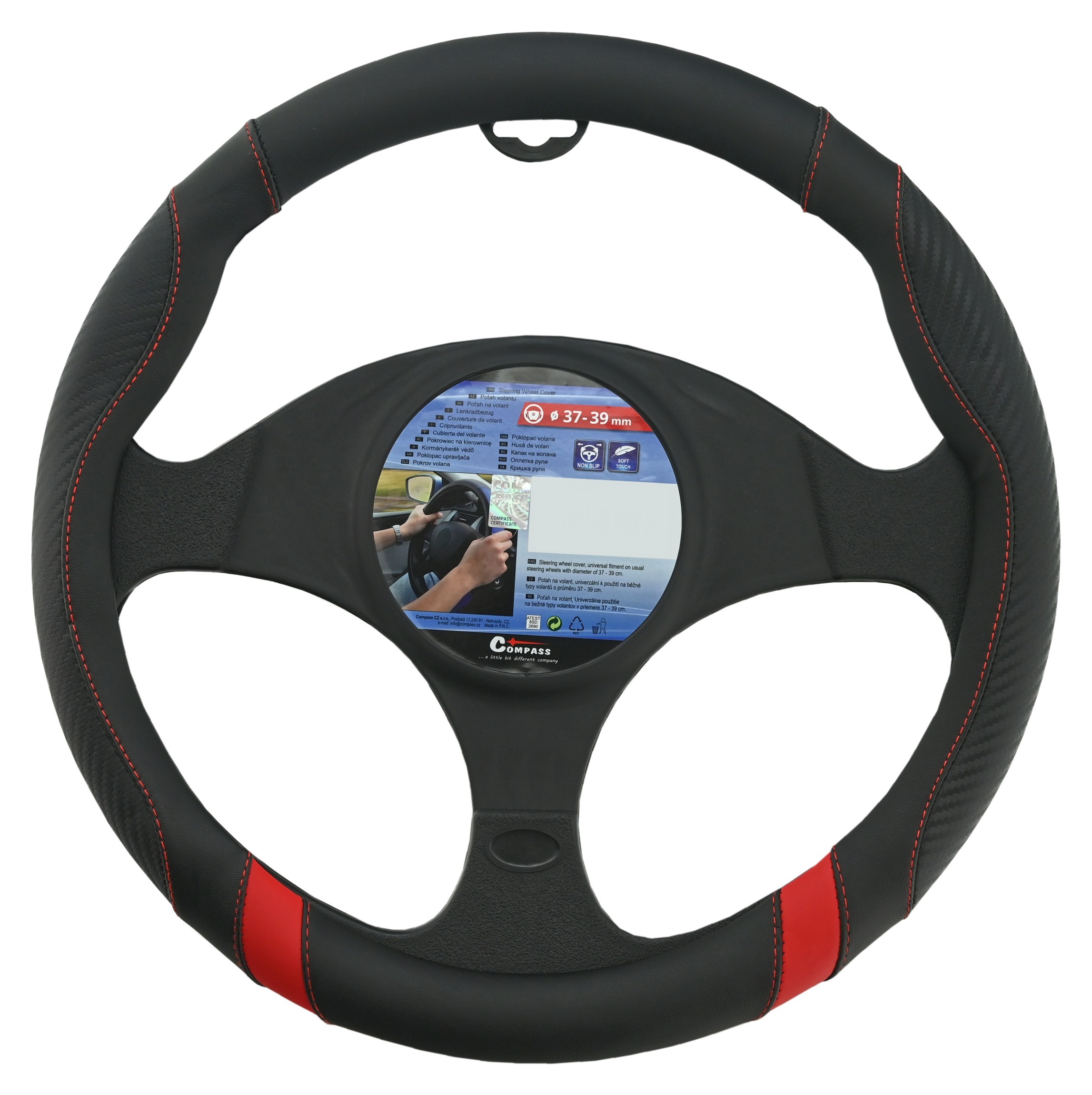 COMPASS Potah volantu TOURING červený
