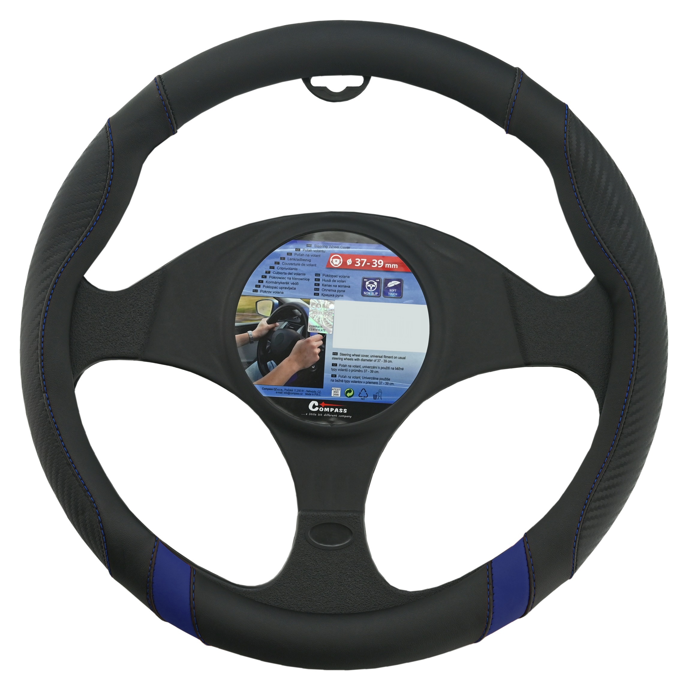 COMPASS Potah volantu TOURING modrý