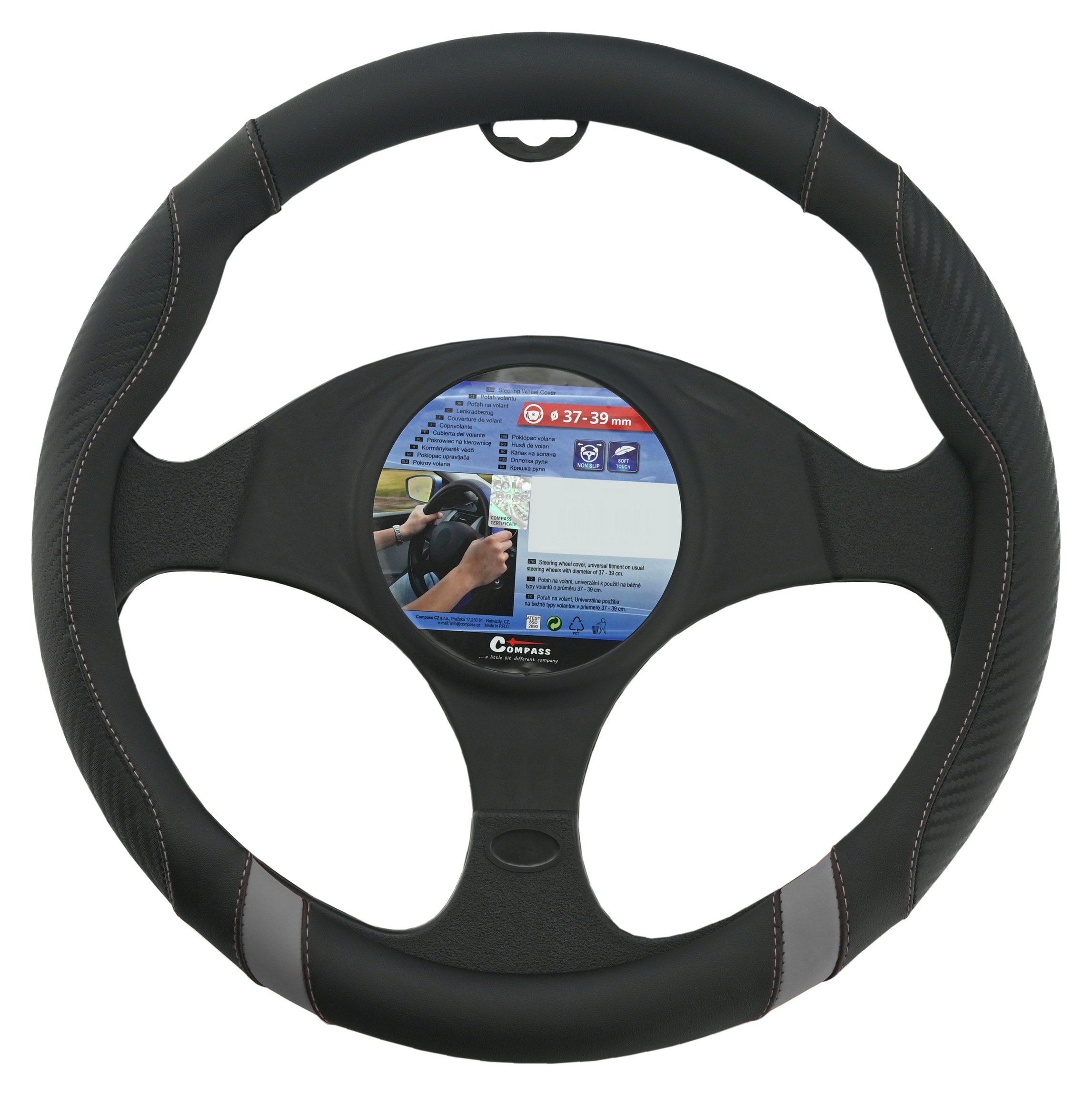 COMPASS Potah volantu TOURING šedý
