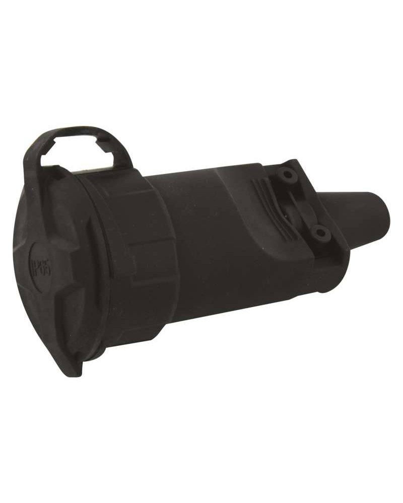 Gumová zásuvka pro prodlužovací kabel, černá P0044M