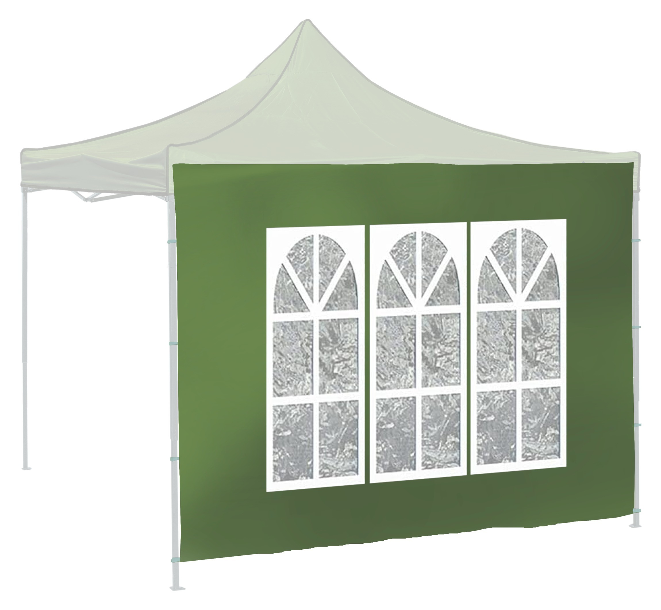 CATTARA Bočnice pro párty stan WINDOW 2x3m 420D zelená WATERPROOF